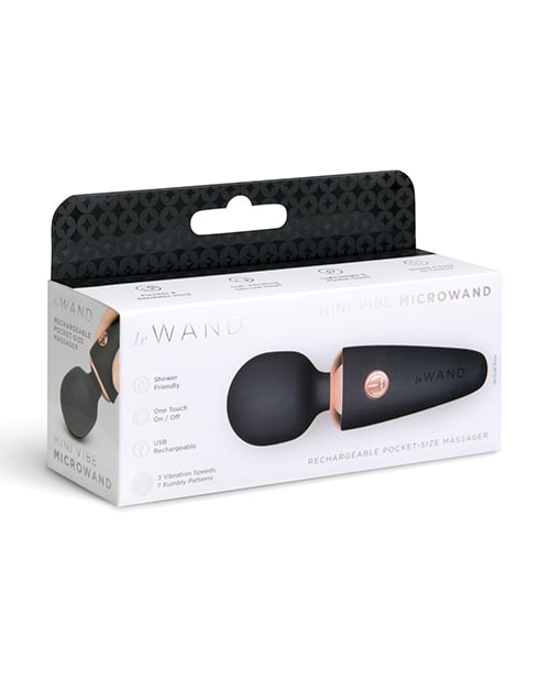 Le Wand - Mini Micro Rechargeable Wand Massager (Black) LW1013 CherryAffairs