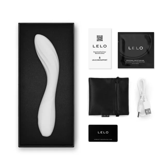 LELO - Mona Spectra ទ្រាប់រំញោចចំណុច G មានពន្លឺក្រហម ការគ្រប់គ្រងតាមអាប់ (ពណ៌ស)