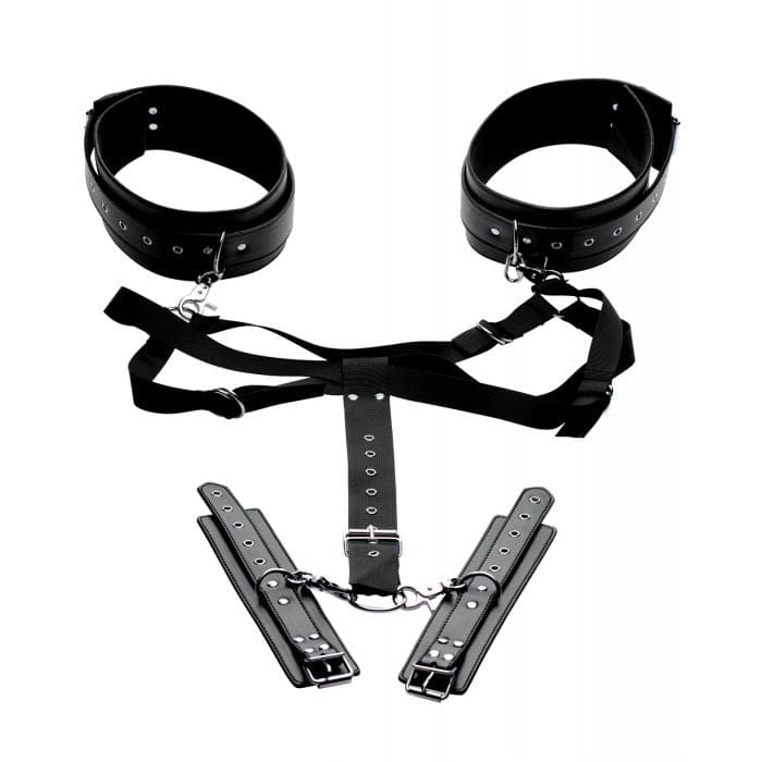 XR Brands - Master Series Acquire Thigh Harness with Wrist Cuffs (Black) XR1112 CherryAffairs