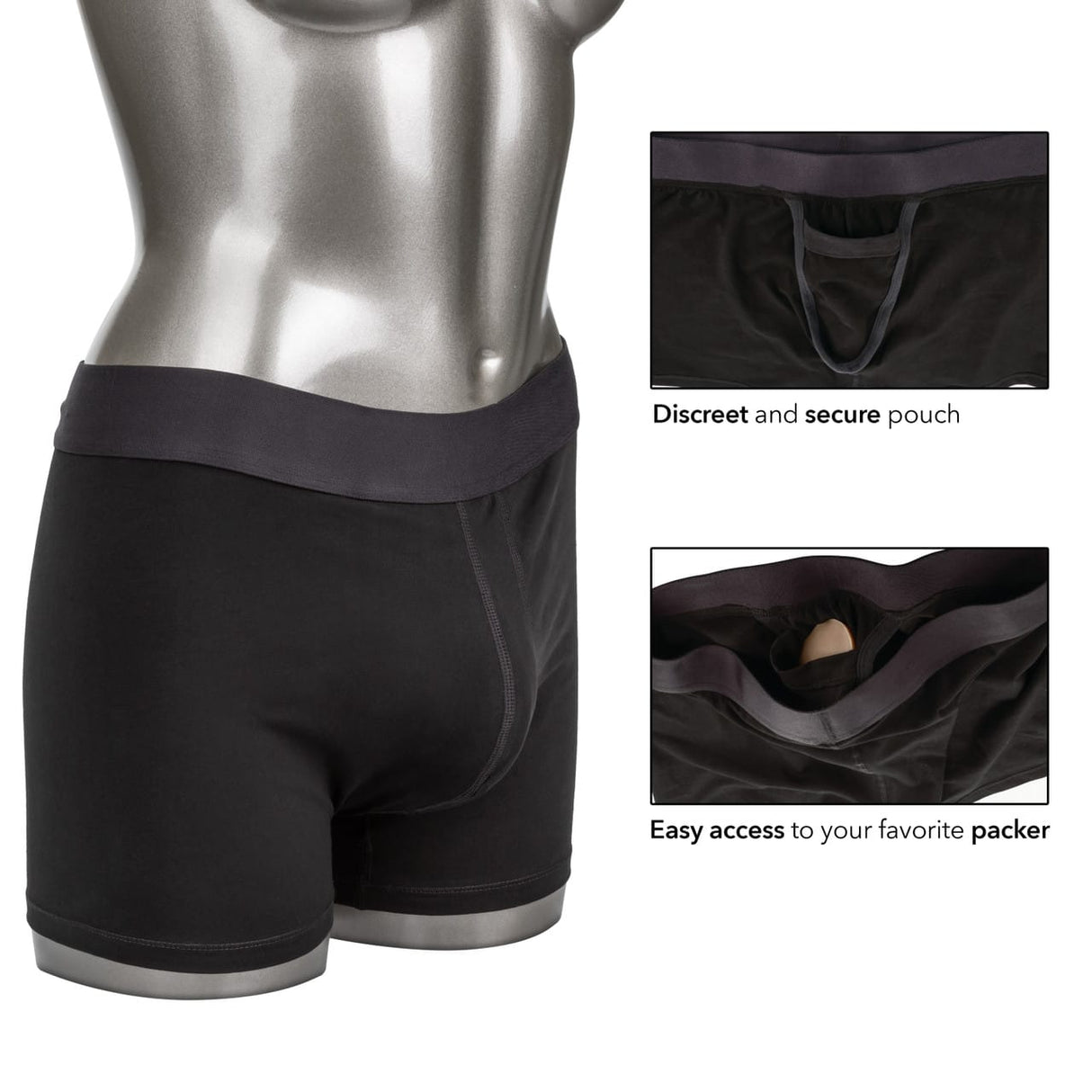 CalExotics - Packer Gear Boxer Brief with Packing Pouch 2XL/3XL (Black) CE2165 CherryAffairs