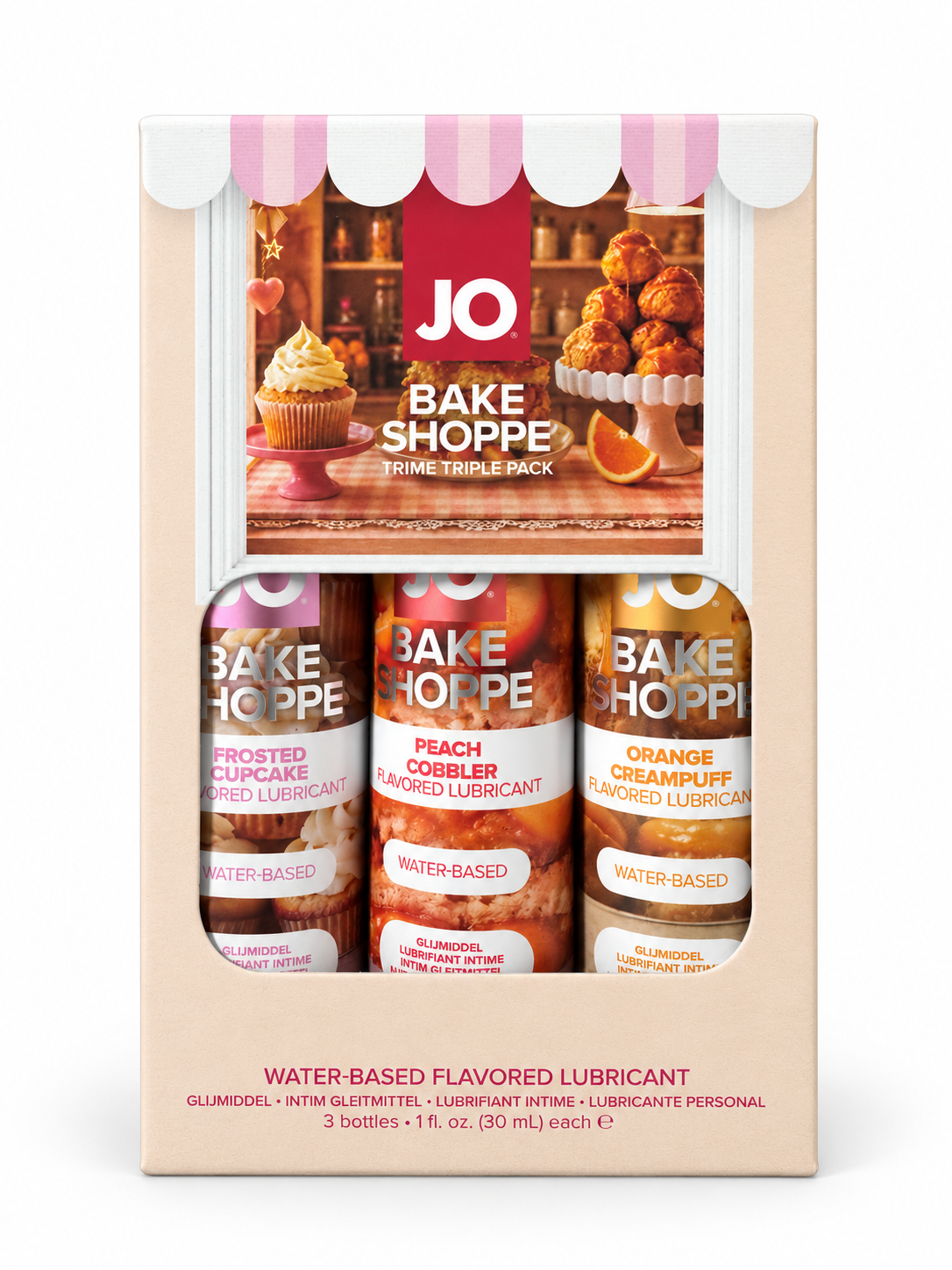 System JO - ទឹករំអិលមានរសជាតិ Bake Shoppe ប្រភេទជាទឹក មកជាកញ្ចប់បី 3 × 30 ml