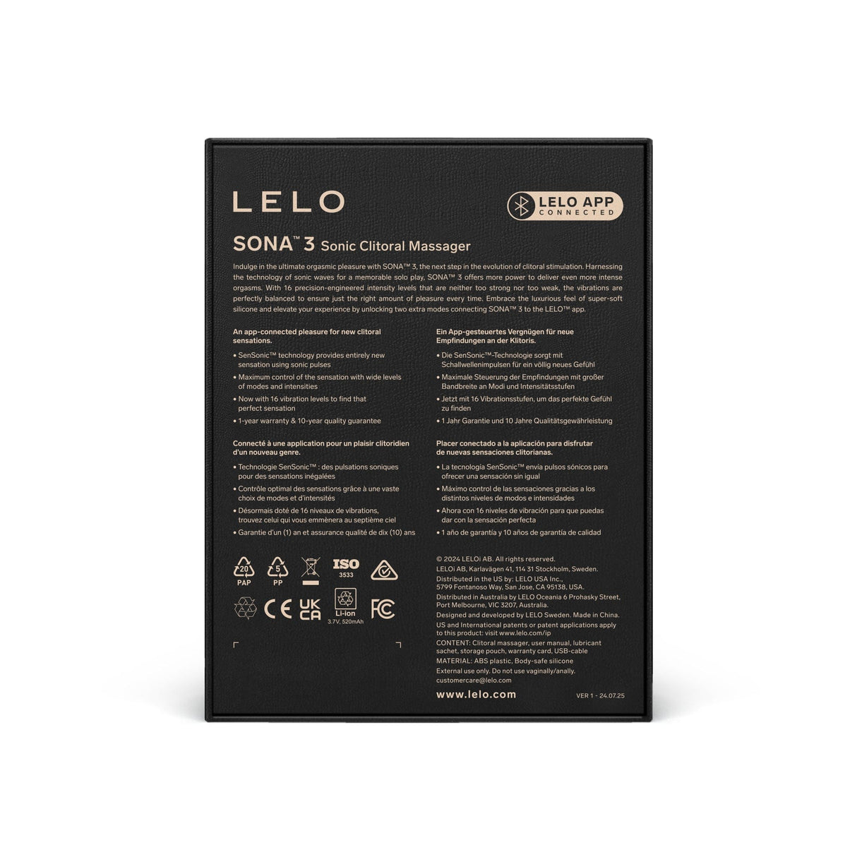 LELO - Sona 3 App-Controlled Sonic Clitoral Air Masaager CherryAffairs