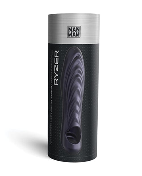Manwan - RYZER Textured Penis Sleeve (Black) MW1002 CherryAffairs