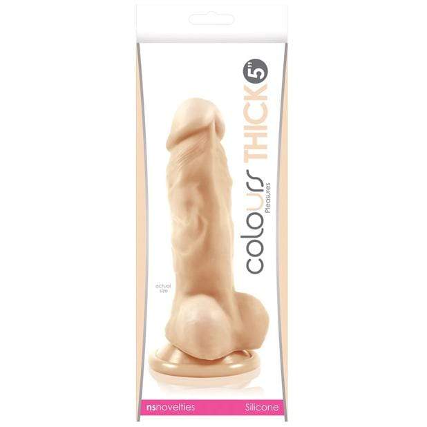 NS Novelties - Colours Pleasures Thick Silicone Suction Cup Realistic Dildo with Balls Realistic Dildo with suction cup (Non Vibration)