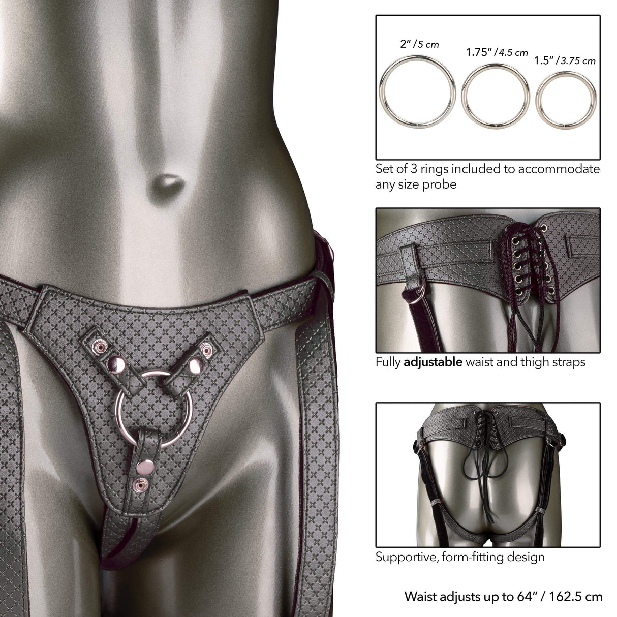 California Exotics - Her Royal Harness The Regal Queen Strap On (Black) Strap On w/o Dildo