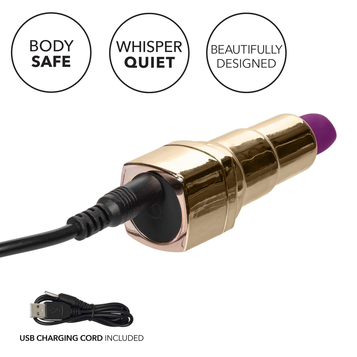 California Exotics - Naughty Bits Bad Bitch Discreet Lipstick Vibrator (Gold) Discreet Toys