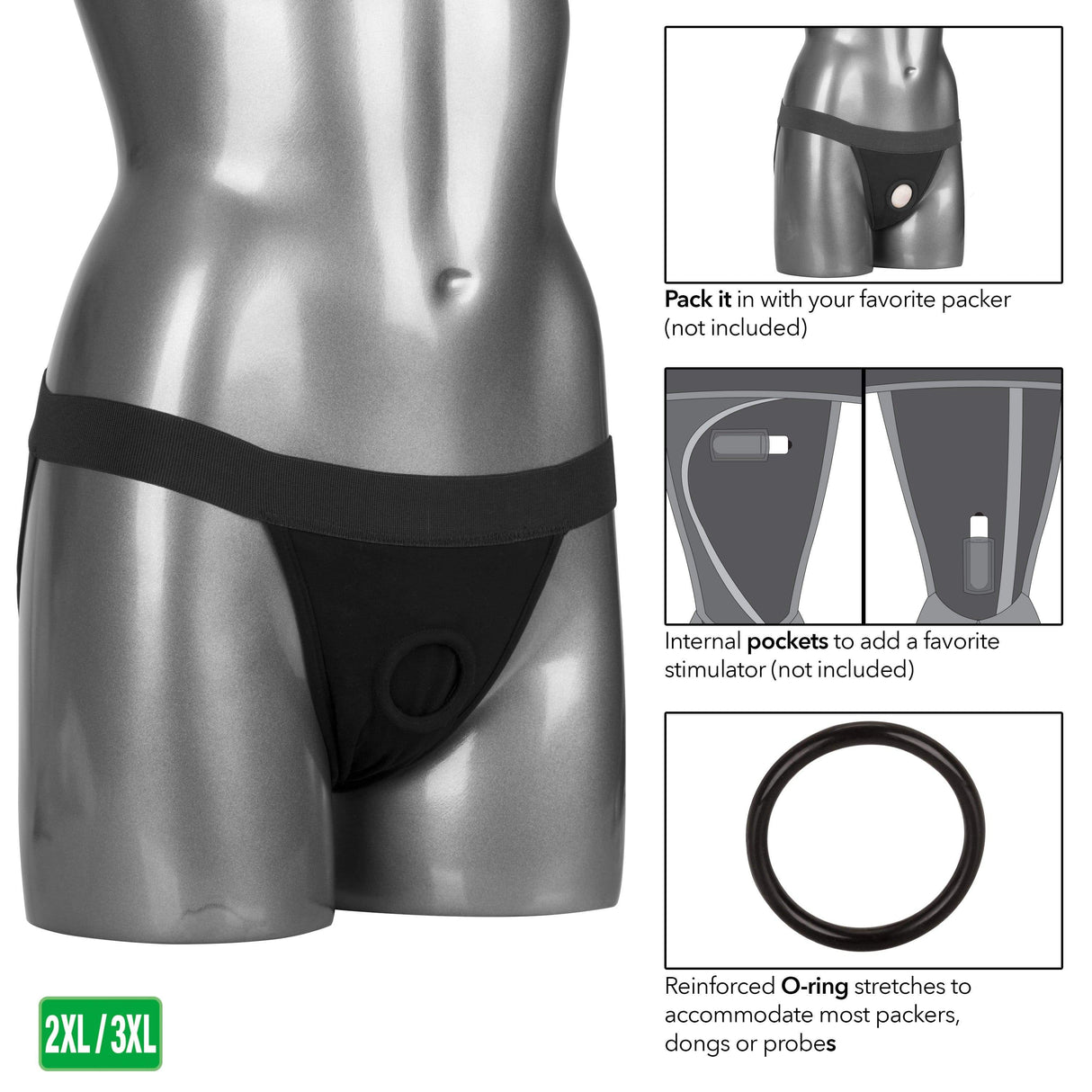California Exotics - Packer Gear Jock Strap On Harness Strap On w/o Dildo