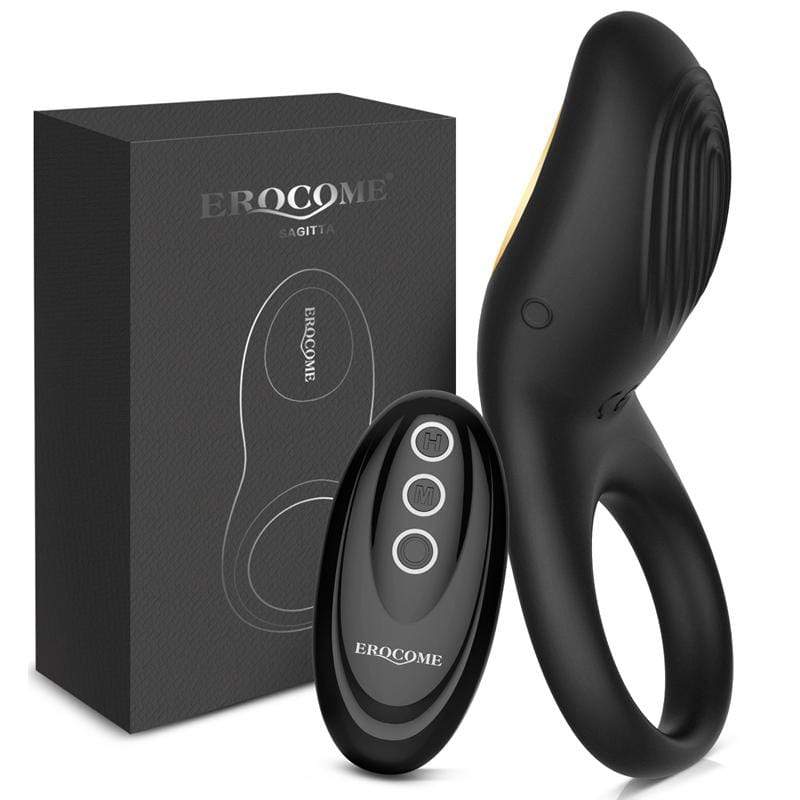 Erocome - Sagitta Remote Control Rechargeable Silicone Cock Ring (Black) Remote Control Cock Ring (Vibration) Rechargeable