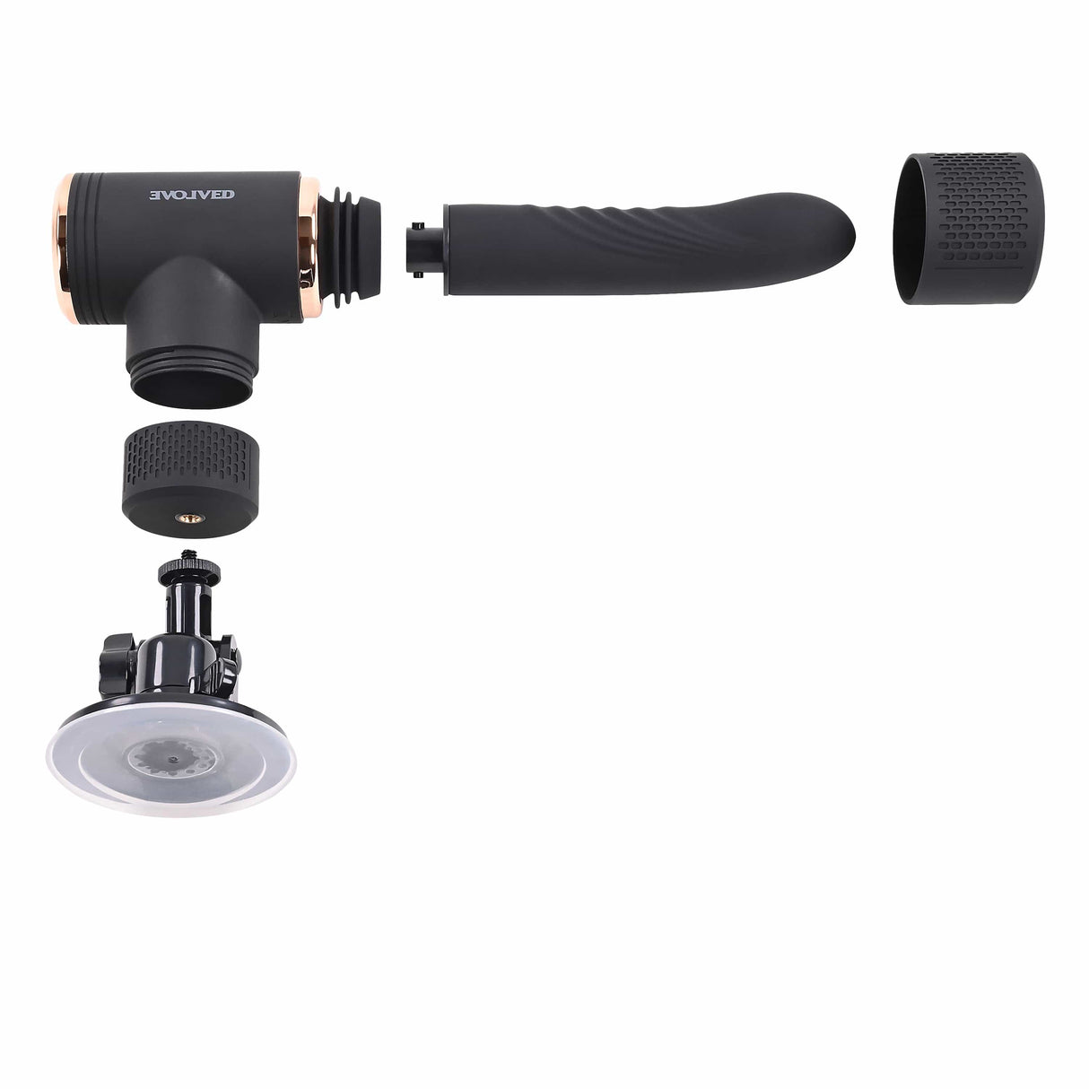 Evolved - Too Hot to Handle Mountable Thrusting Sex Machine (Black) Non Realistic Dildo w/o suction cup (Vibration) Rechargeable