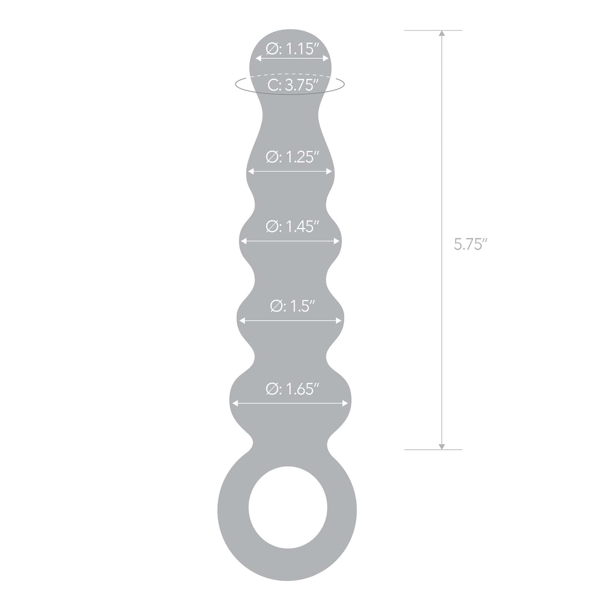 Glas - Quintessence Beaded Glass Anal Slider Dildo 7.5" (Pink) Glass Anal Plug (Non Vibration)