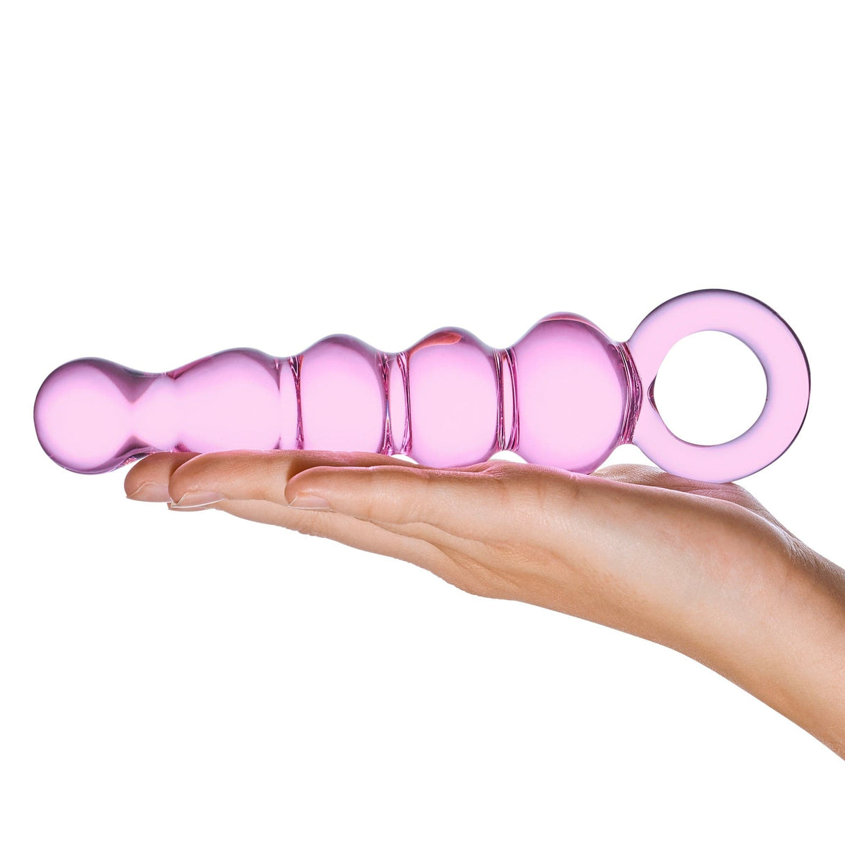 Glas - Quintessence Beaded Glass Anal Slider Dildo 7.5" (Pink) Glass Anal Plug (Non Vibration)