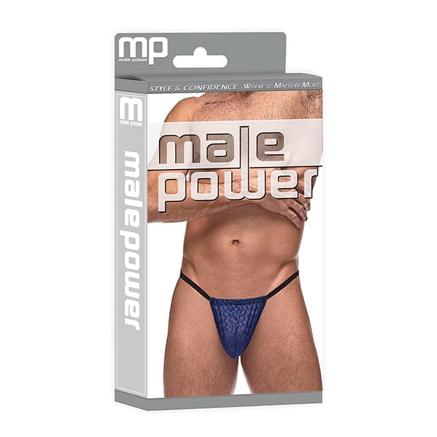 Male Power - Diamond Mesh Posing Strap Underwear O/S (Blue) Gay Pride Underwear