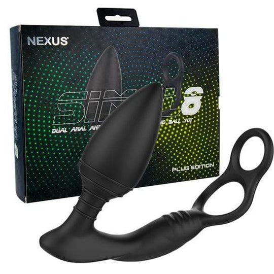 Nexus - Simul8 Plug Edition គ្រឿងលេងភេទដោតរំញ័ររន្ធគូថពីរដង សម្រាប់លិង្គ និងពងស្វាស (ពណ៌ខ្មៅ)