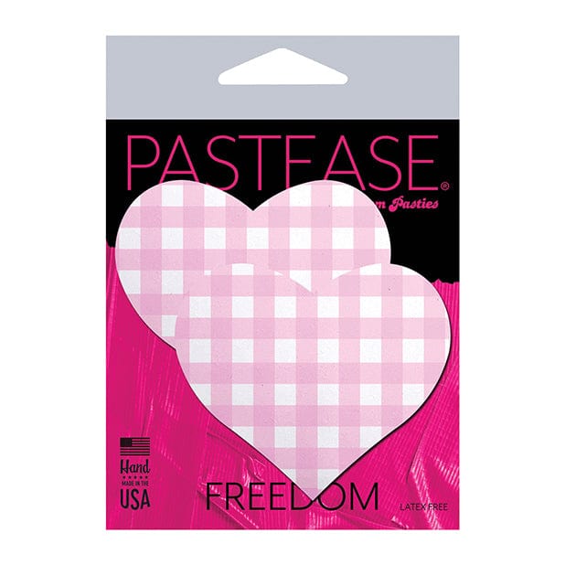 Pastease - Premium Gingham Heart Pasties Nipple Covers O/S (Pink) Nipple Covers