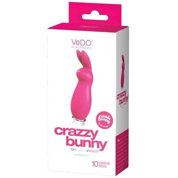 VeDO - Crazzy Bunny Rechargeable Bullet Vibrator (Pretty in Pink) Clit Massager (Vibration) Rechargeable