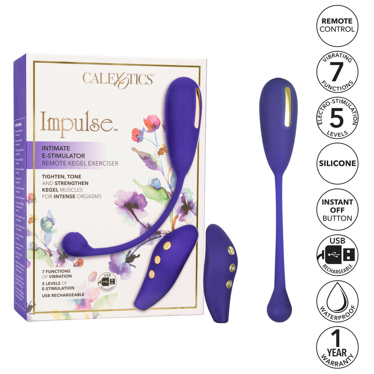 CalExotics - Impulse Remote Kegel eStim ឧបករណ៍ហាត់សាច់ដុំជាន់អាងត្រគាក