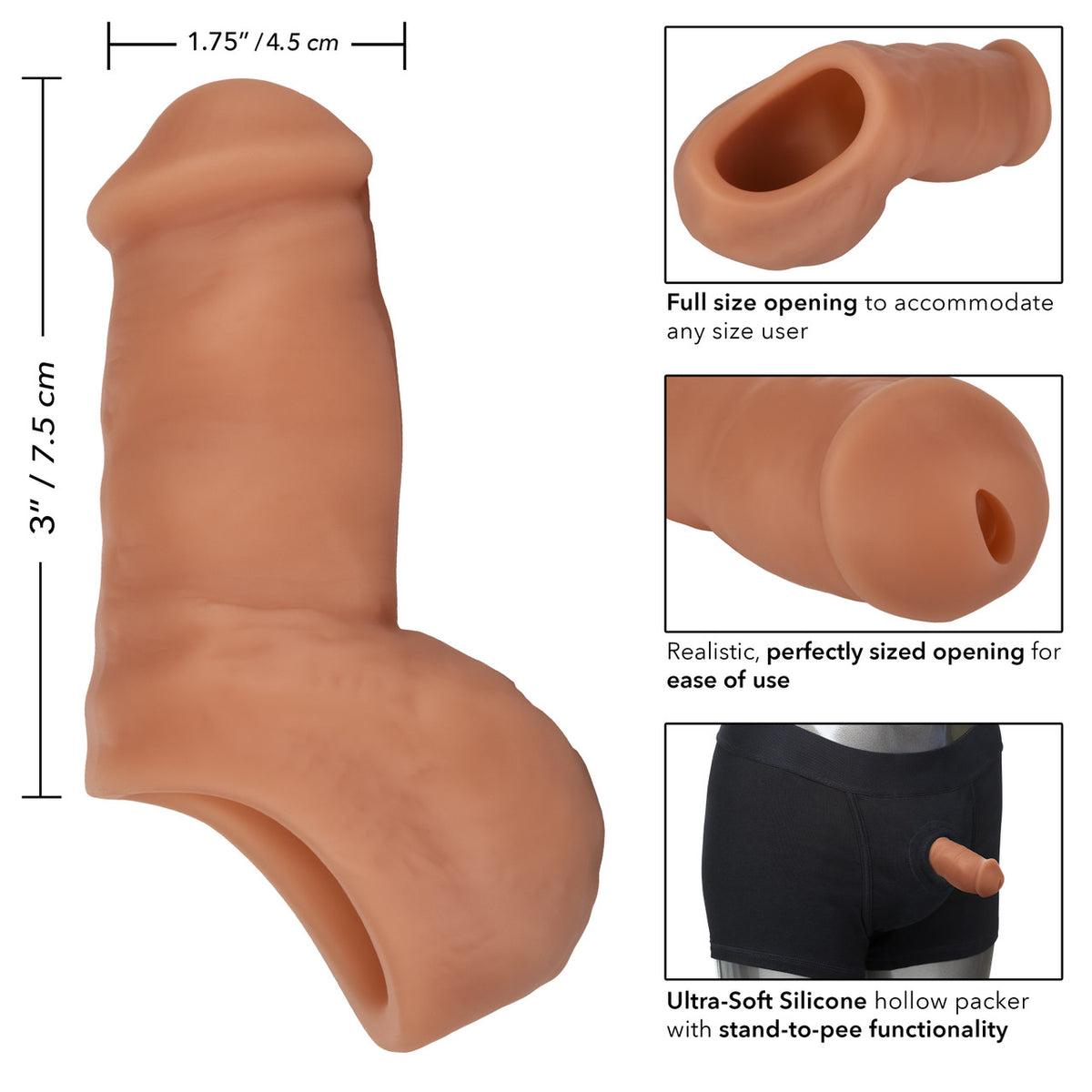 CalExotics - Packer Gear STP Packer ស៊ីលីកូន Ultra-Soft ប្រវែង 4 អ៊ីញ
