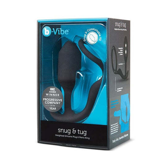 B-Vibe - Snug & Tug ចិញ្ចៀនស៊ីលីកូនធ្ងន់រឹតលើអង្កាំបុរស (ខ្មៅ)