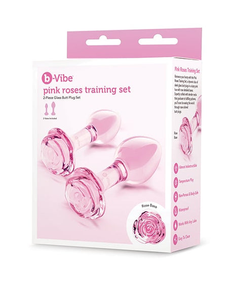 B-Vibe - Pink Roses Silicone Anal Plug Training Set (Pink) - Pink