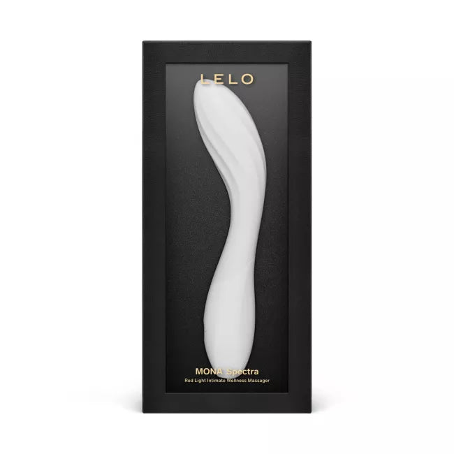 LELO - Mona Spectra ទ្រាប់រំញោចចំណុច G មានពន្លឺក្រហម ការគ្រប់គ្រងតាមអាប់ (ពណ៌ស)