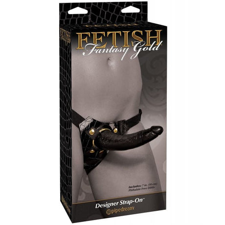 Pipedream - Fetish Fantasy Gold Designer Strap-On with Dildo (Black) - Black