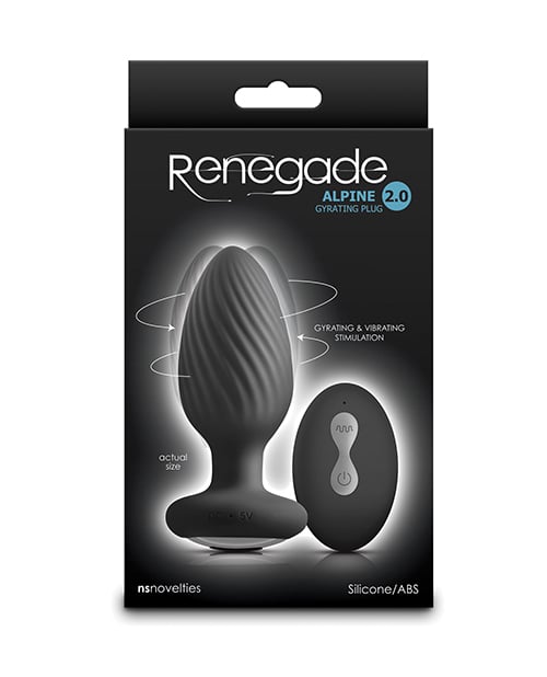 NS Novelties - Renegade Alpine 2.0 ខ្នាតបង់រំញ័របំបែករន្ធគូថបញ្ជាដោយរូបិយប័ណ្ណយ៉ាងឆ្ងាយ (ពណ៌ខ្មៅ)