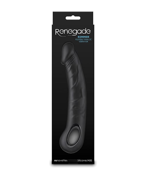NS Novelties - Renegade Rimmer Rechargeable Vibrating Dildo (Black) - Black