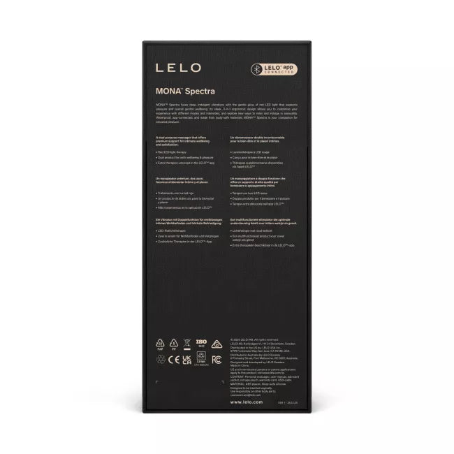 LELO - Mona Spectra ទ្រាប់រំញោចចំណុច G មានពន្លឺក្រហម ការគ្រប់គ្រងតាមអាប់ (ពណ៌ស)