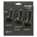 CalExotics - Onyxxx 3-Piece Silicone Curved Anal Probe Set (Black) - Black