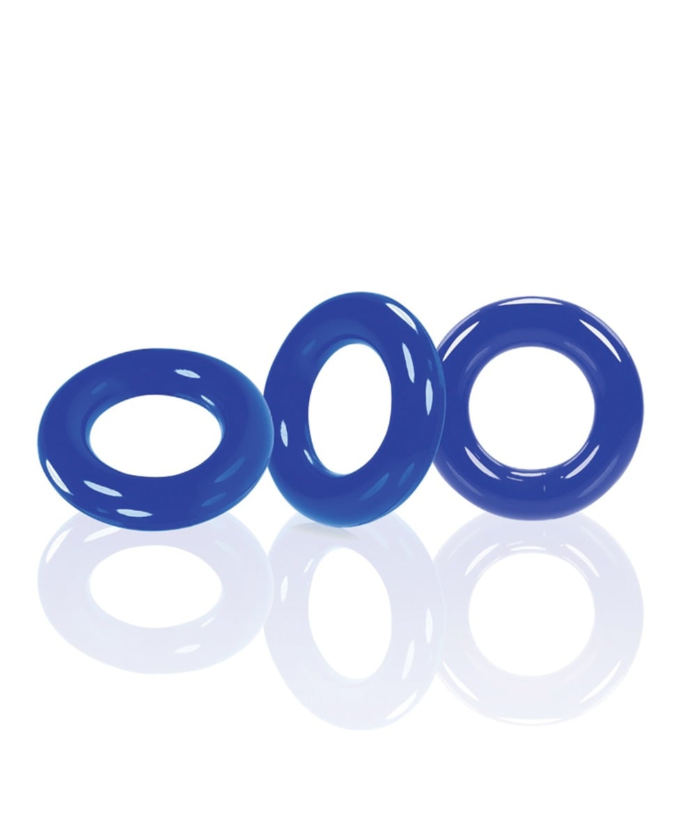 Oxballs - Willy Silicone Cock Ring Set of 3 (Blue) - Blue