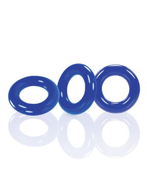Oxballs - Willy Silicone Cock Ring Set of 3 (Blue) - Blue
