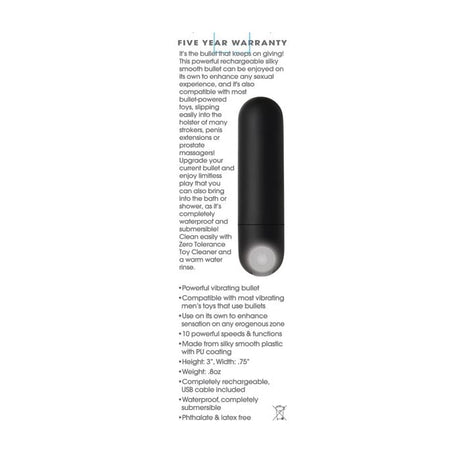 Zero Tolerance - All Powerful Rechargeable Bullet Vibrator - Multi Colour