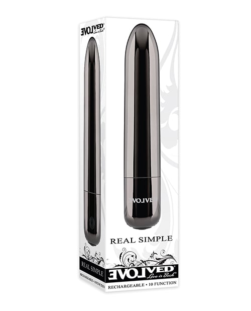 Evolved - Real Simple គ្រាប់ញ័របញ្ចូលភ្លើងម្តងឡើងវិញបាន (ខ្មៅ Chrome)