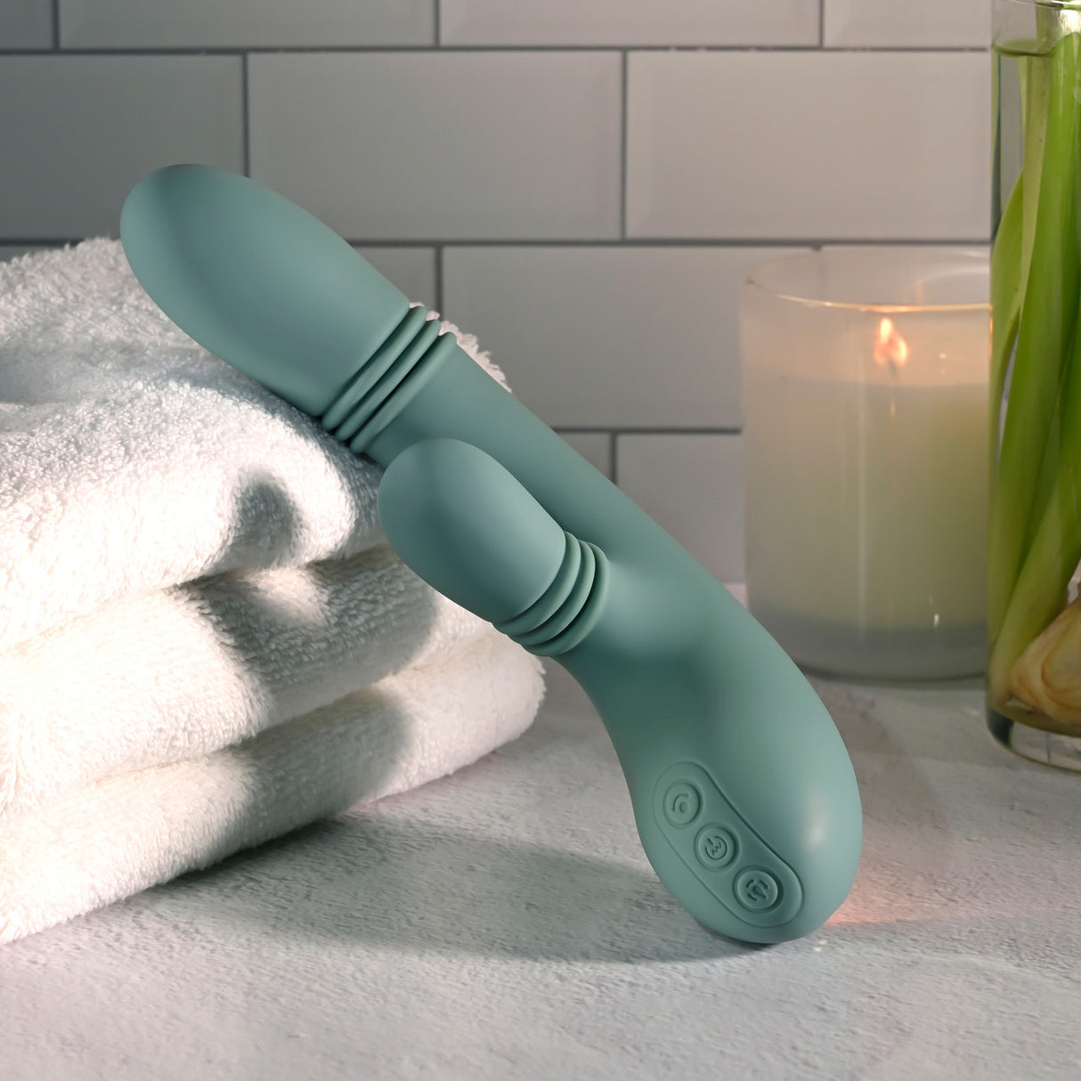 Evolved - Rub Me Tender Rechargeable Rabbit Vibrator (Green)