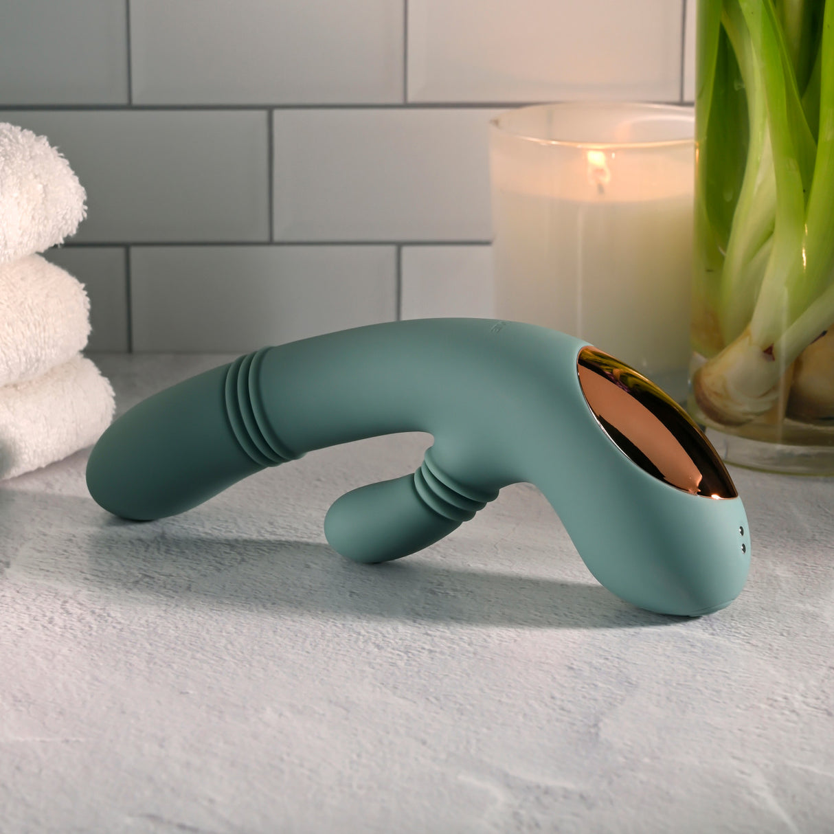 Evolved - Rub Me Tender Rechargeable Rabbit Vibrator (Green)