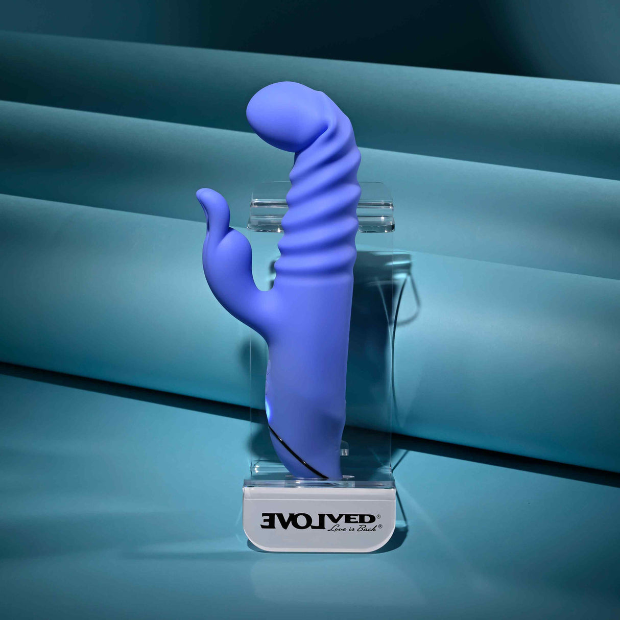 Evolved - ឧបករណ៍រំញោចទម្រង់ក្រពើ​មានមុខងារ Knock Knock អាចសាកថ្មឡើងវិញ (ពណ៌ខៀវ)