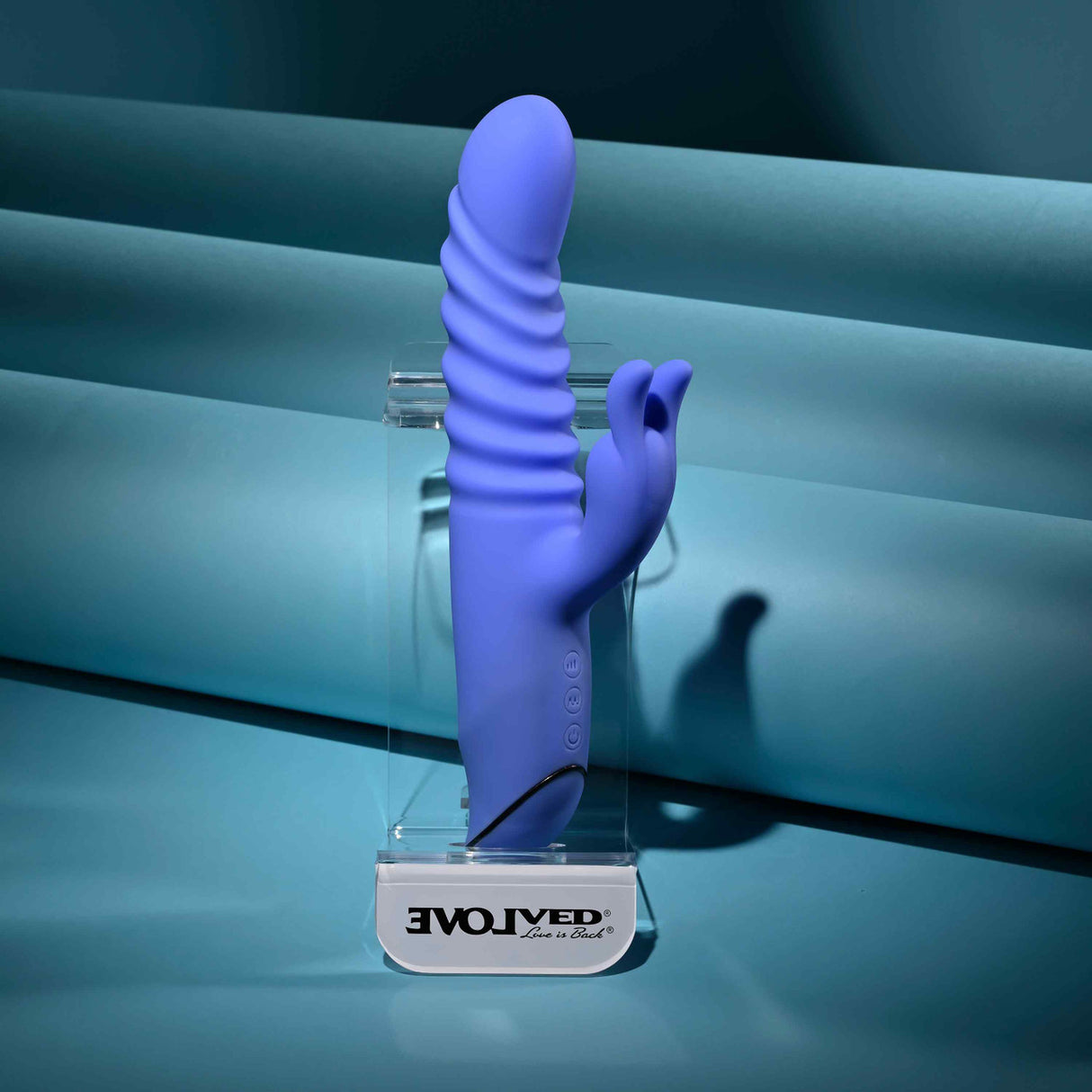 Evolved - ឧបករណ៍រំញោចទម្រង់ក្រពើ​មានមុខងារ Knock Knock អាចសាកថ្មឡើងវិញ (ពណ៌ខៀវ)