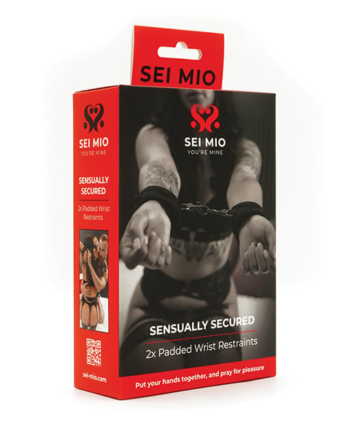 Sei Mio - Sensually Secured Velvet Handcuffs (Black)