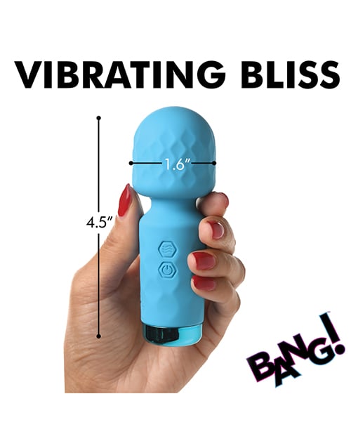 XR Brands - Bang! Mini Rechargeable Wand Massager (Blue) - Blue