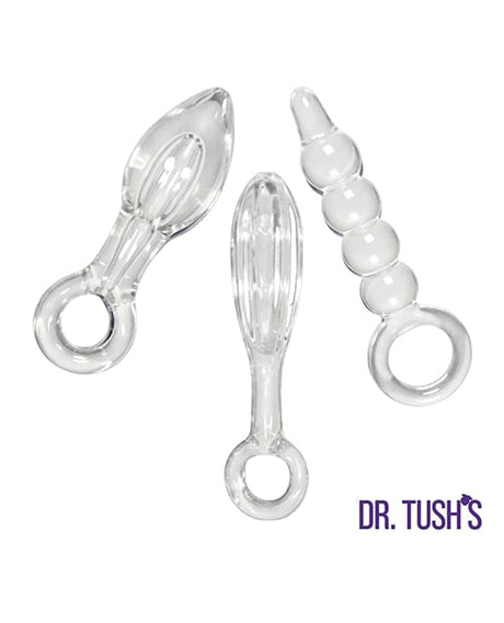 Dr. Tush's - Halo of Pleasure Glass Anal Plug Set - Beige