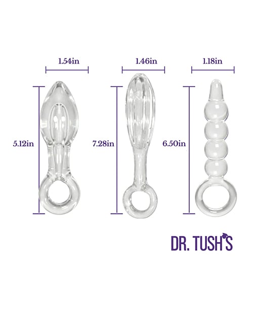 Dr. Tush's - Halo of Pleasure Glass Anal Plug Set - Beige