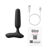 Lovense - Glint គ្រាប់ប្លាក់ប៉ាក់រំញ័ររន្ធគូថ បញ្ជាពីអាប់ និងឆ្លើយតបទៅនឹងការប៉ះ (ពណ៌ខ្មៅ)