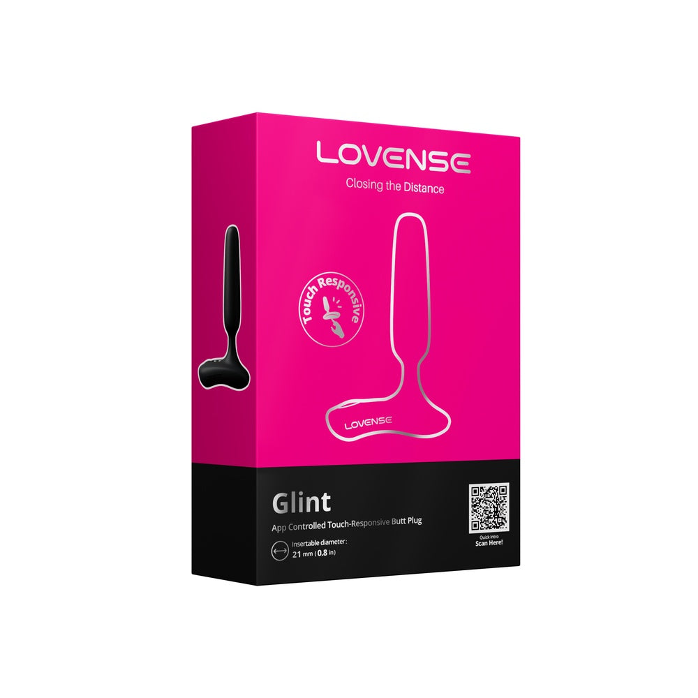 Lovense - Glint គ្រាប់ប្លាក់ប៉ាក់រំញ័ររន្ធគូថ បញ្ជាពីអាប់ និងឆ្លើយតបទៅនឹងការប៉ះ (ពណ៌ខ្មៅ)