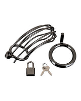 Blue Line - Prisoner Stainless Steel Chastity Cage (Black) – product view 4