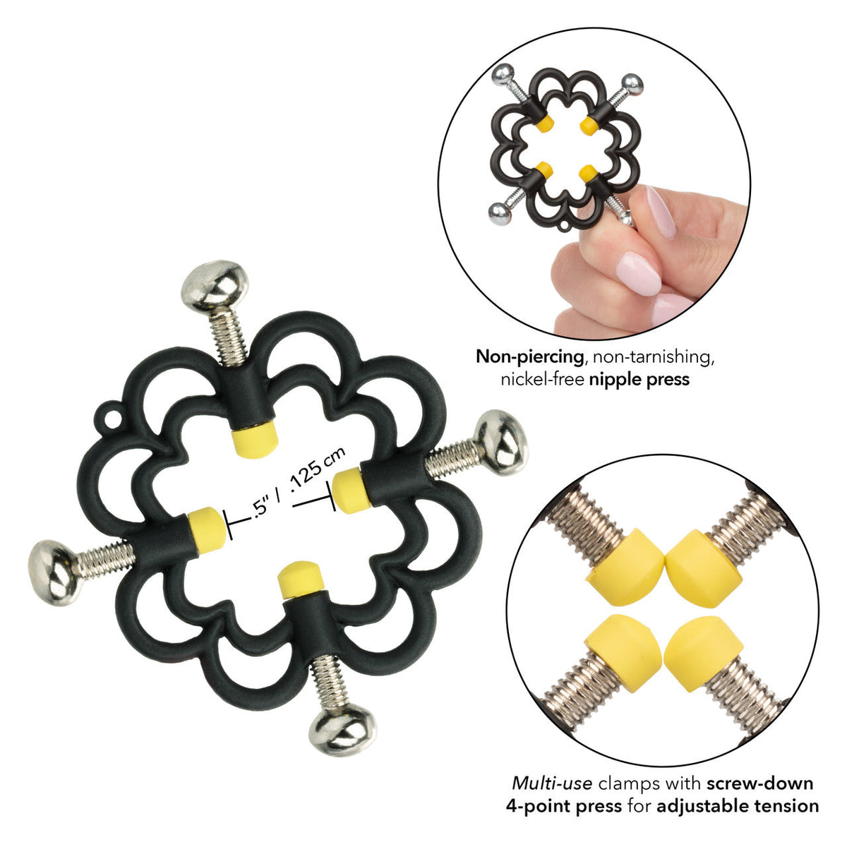 CalExotics - Boundless Adjustable Four Point Nipple Grips (Black) – product view 6