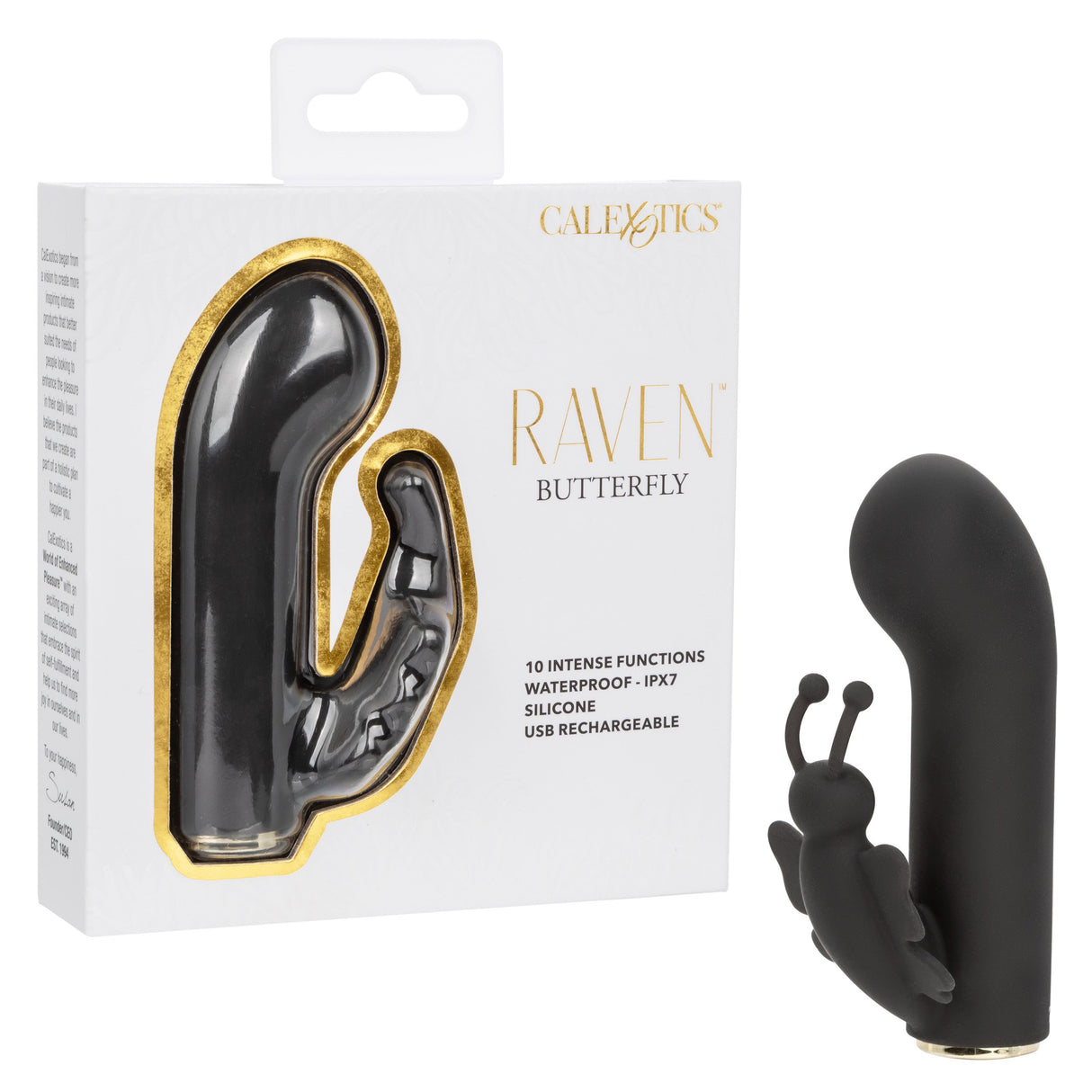 CalExotics - Raven Butterfly Rechargeable Mini Dual Vibrator (Black) – product view 13