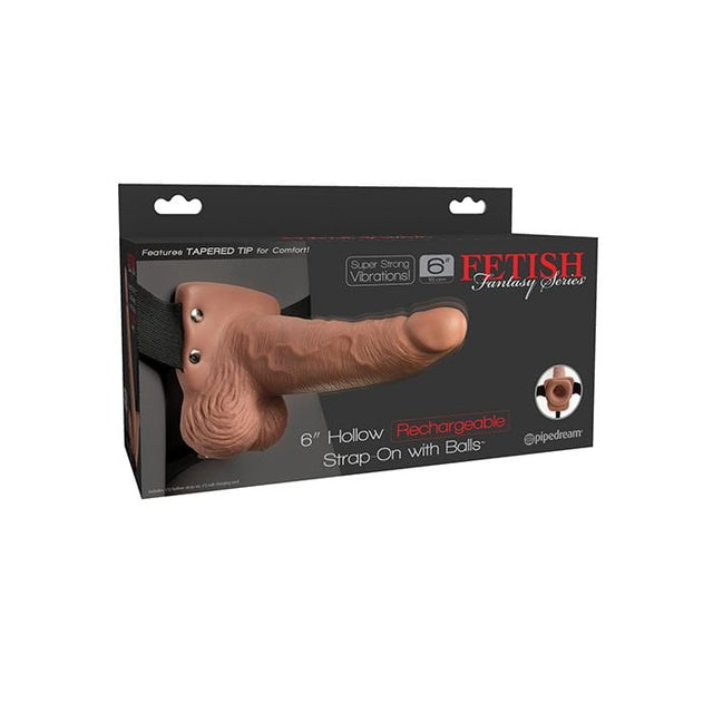 Pipedream - Fetish Fantasy Rechargeable Hollow Strap On Dildo with Balls (Brown) – product image