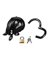 Blue Line - Full Restraint Silicone Cock and Balls Chastity Device (Black) BL1018 CherryAffairs