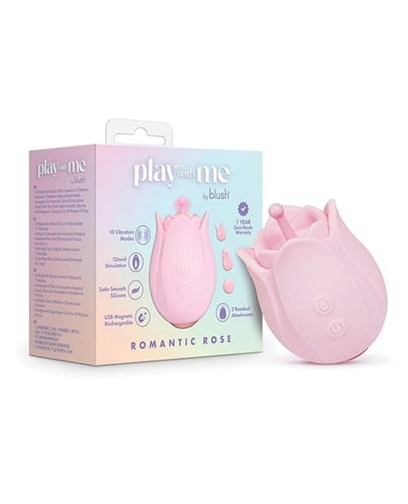 Blush Novelties - Play With Me Romantic Rose Rechargeable Silicone Clitoral Vibrator (Pink) BN1178 CherryAffairs