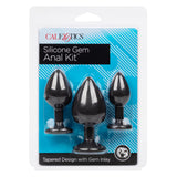 CalExotics - Silicone Gem Graduated Anal Plug Kit (Black) CE2198 CherryAffairs